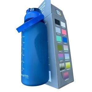 You Got This Living 64 oz Water Bottle 2 Liter Motivational Time Marker Blue